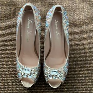 Beautiful rhinestone party heels